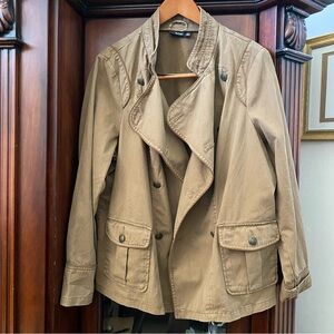 a.n.a. Military Style Utility Jacket sz XL Lightweight Green Double Breasted